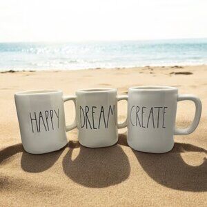 Set of 3 Rae Dunn Mugs - Happy Dream Create